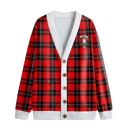 Ramsay Modern Tartan Crest Knitted Fleece Cardigan