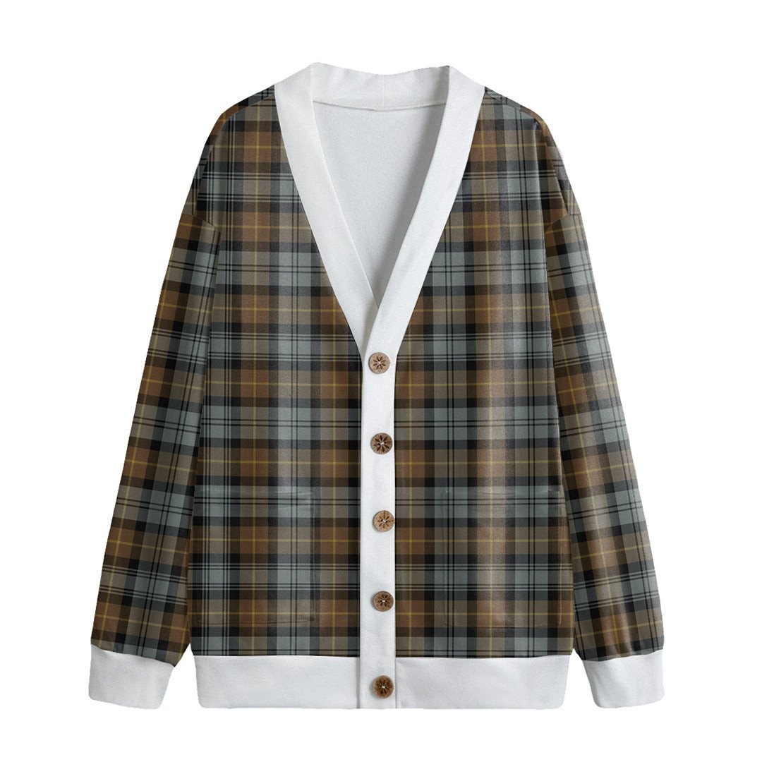 Gordon Weathered Tartan Plaid Knitted Fleece Cardigan