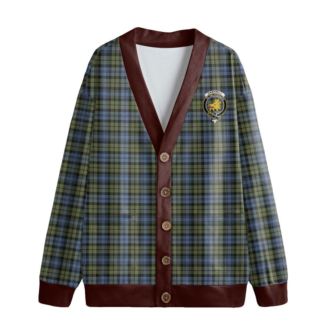 Campbell Faded Tartan Crest Knitted Fleece Cardigan