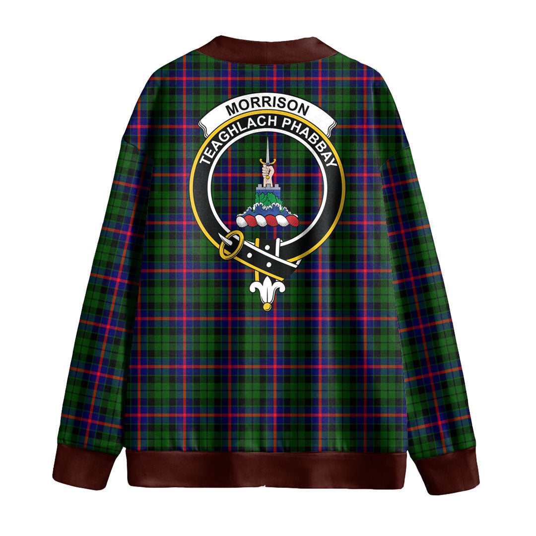 Morrison Modern Tartan Crest Knitted Fleece Cardigan