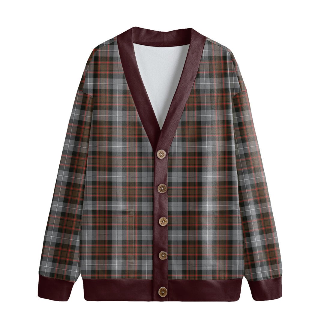 MacRae Hunting Weathered Tartan Plaid Knitted Fleece Cardigan