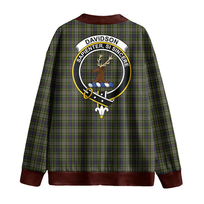 Davidson Tulloch Dress Tartan Crest Knitted Fleece Cardigan