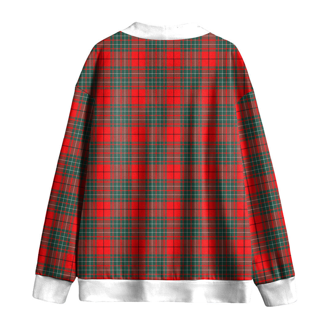 Cumming Modern Tartan Plaid Knitted Fleece Cardigan