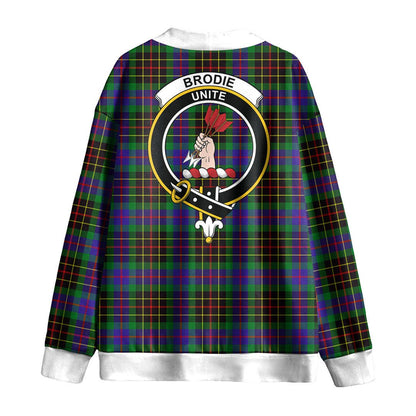 Brodie Hunting Modern Tartan Crest Knitted Fleece Cardigan