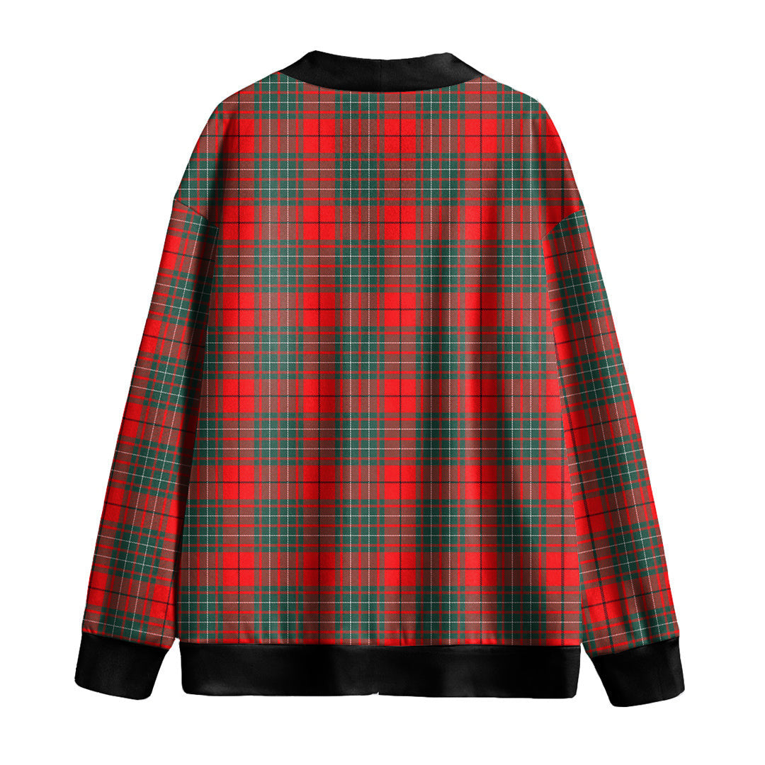 Cumming Modern Tartan Plaid Knitted Fleece Cardigan