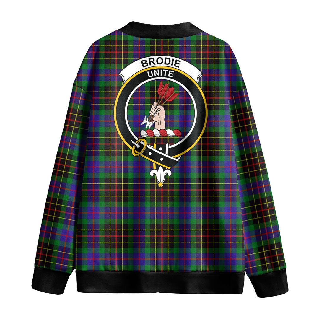 Brodie Hunting Modern Tartan Crest Knitted Fleece Cardigan