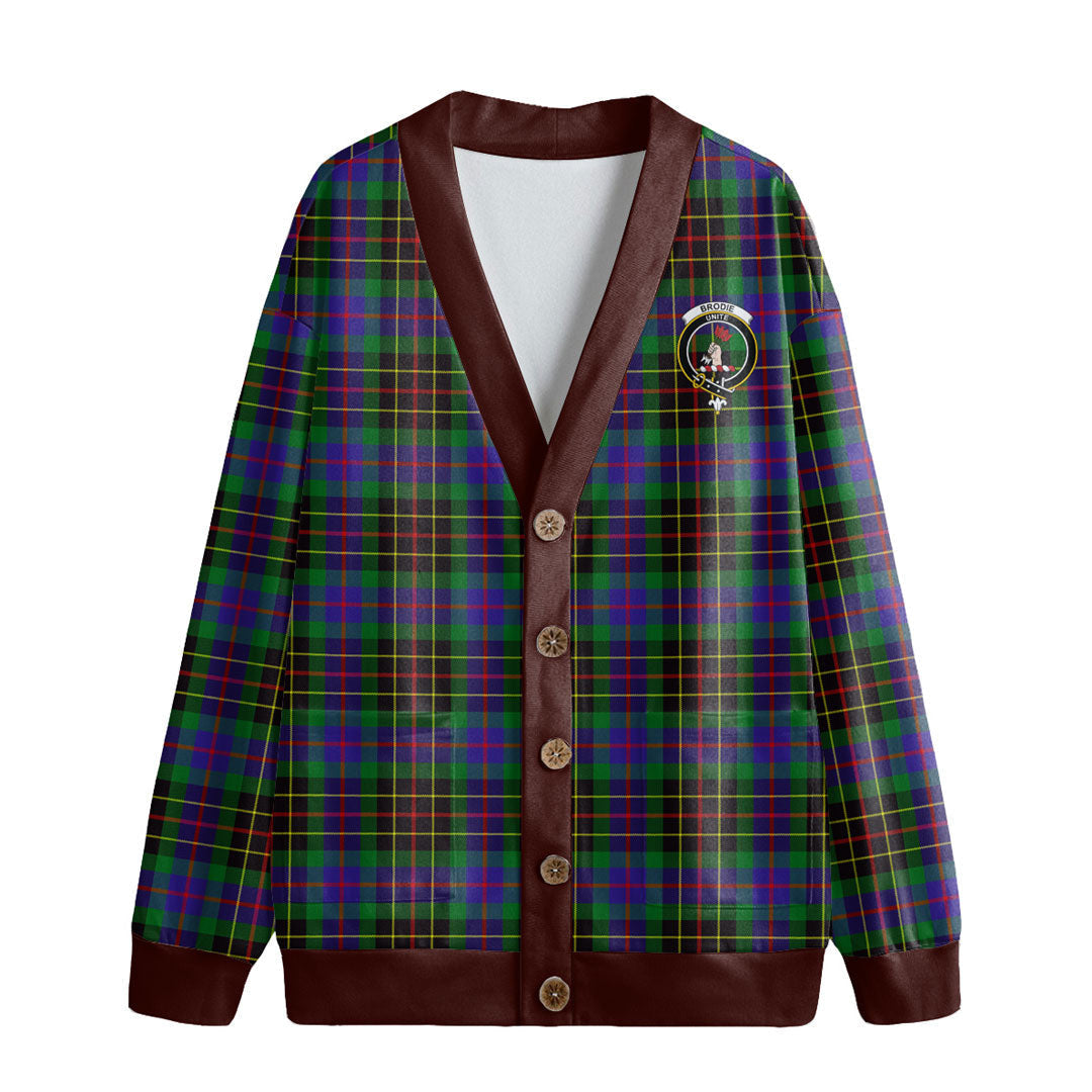 Brodie Hunting Modern Tartan Crest Knitted Fleece Cardigan