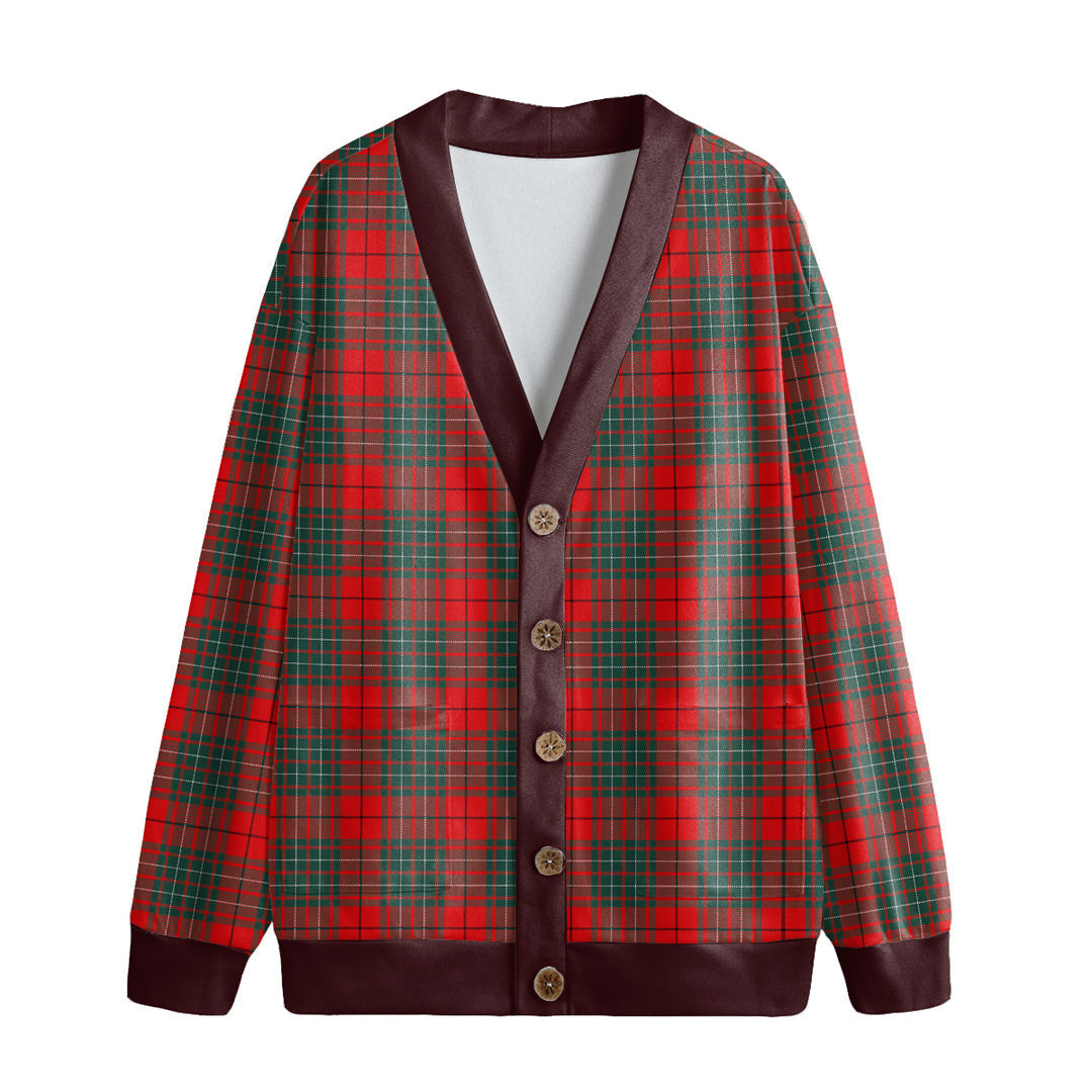 Cumming Modern Tartan Plaid Knitted Fleece Cardigan