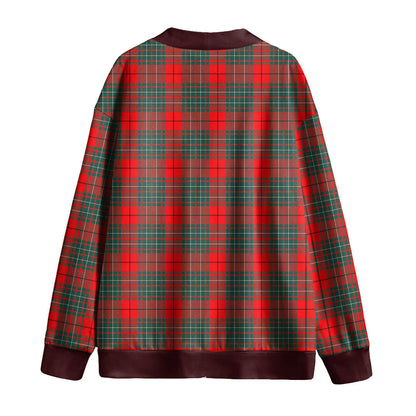 Cumming Modern Tartan Plaid Knitted Fleece Cardigan