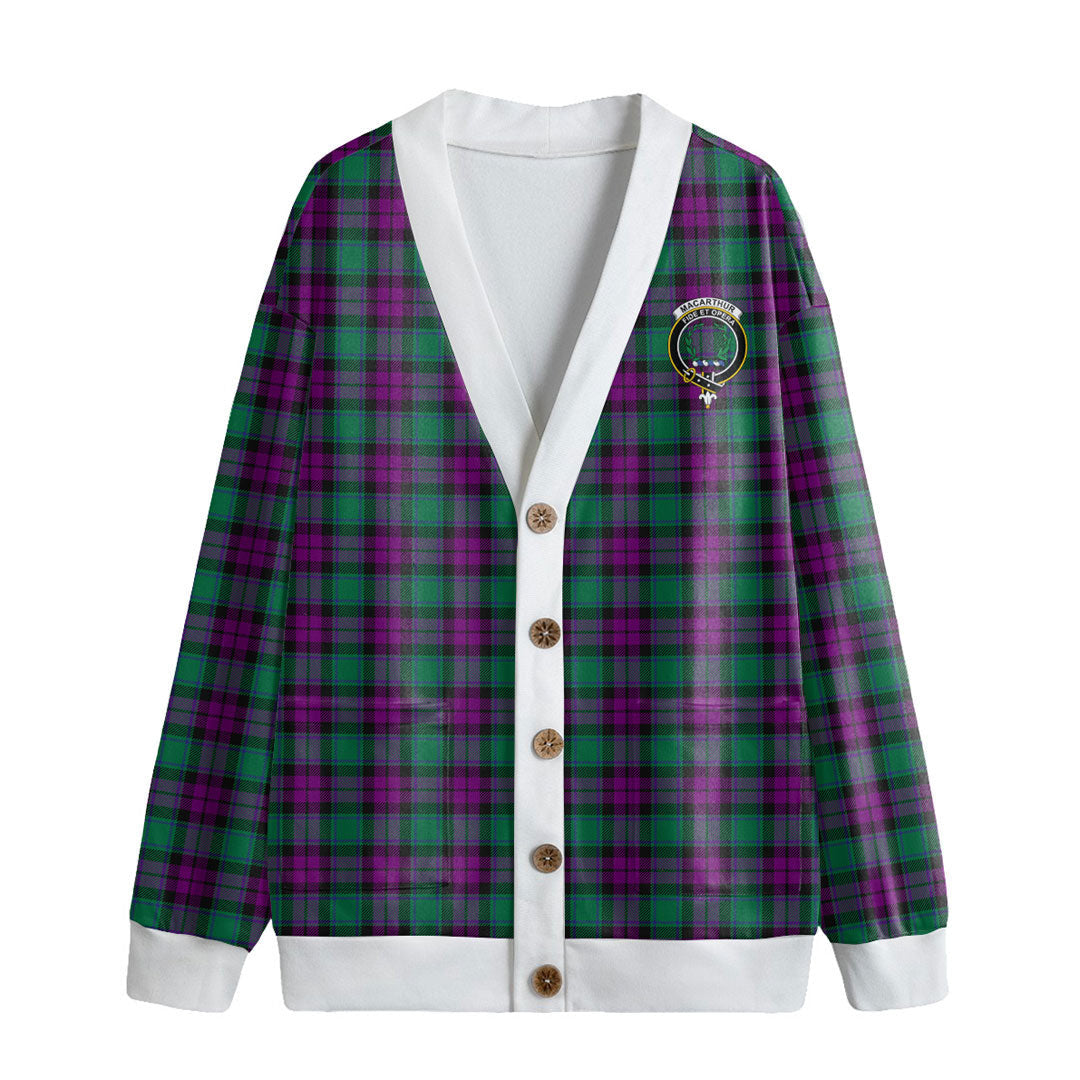 MacArthur Milton Tartan Crest Knitted Fleece Cardigan