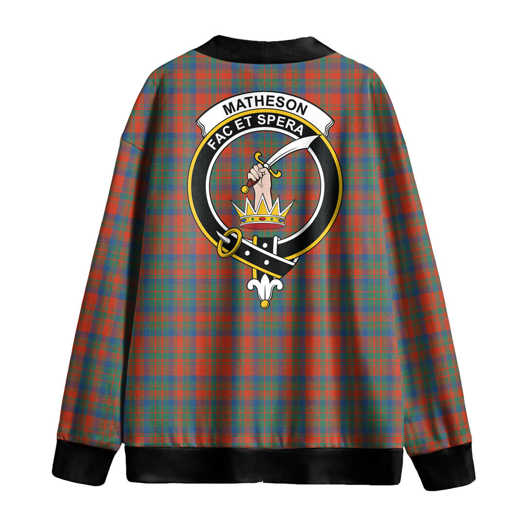 Matheson Ancient Tartan Crest Knitted Fleece Cardigan