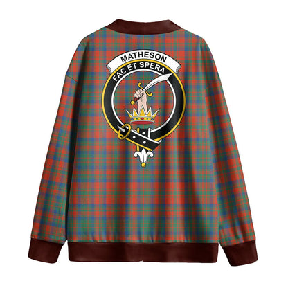 Matheson Ancient Tartan Crest Knitted Fleece Cardigan