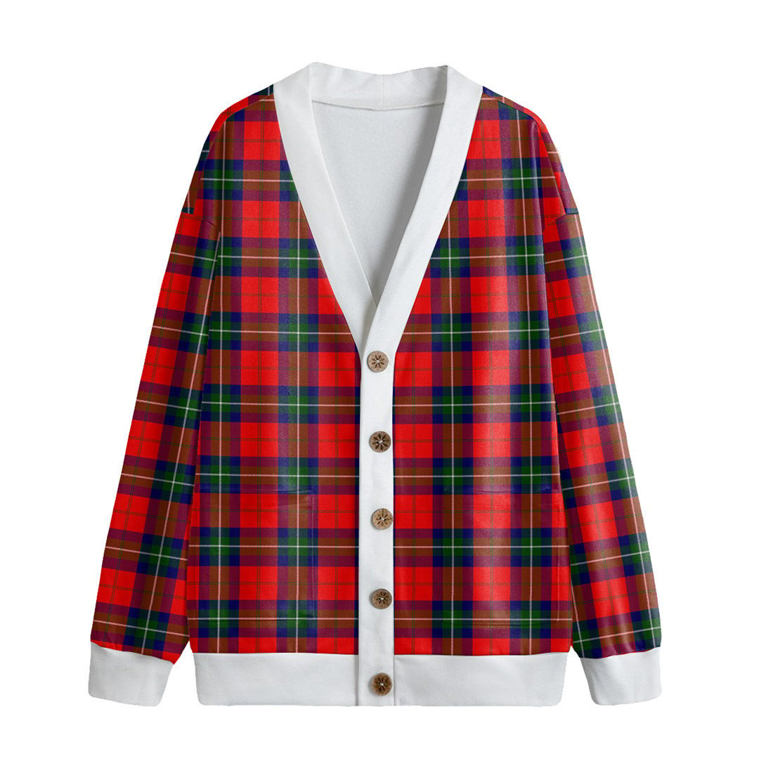 Ruthven Modern Tartan Plaid Knitted Fleece Cardigan