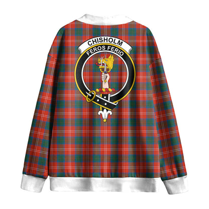 Chisholm Ancient Tartan Crest Knitted Fleece Cardigan