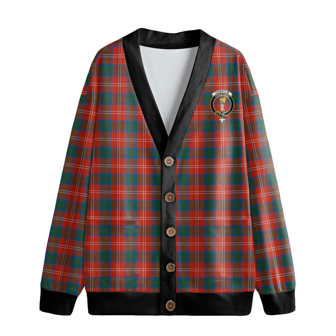 Chisholm Ancient Tartan Crest Knitted Fleece Cardigan