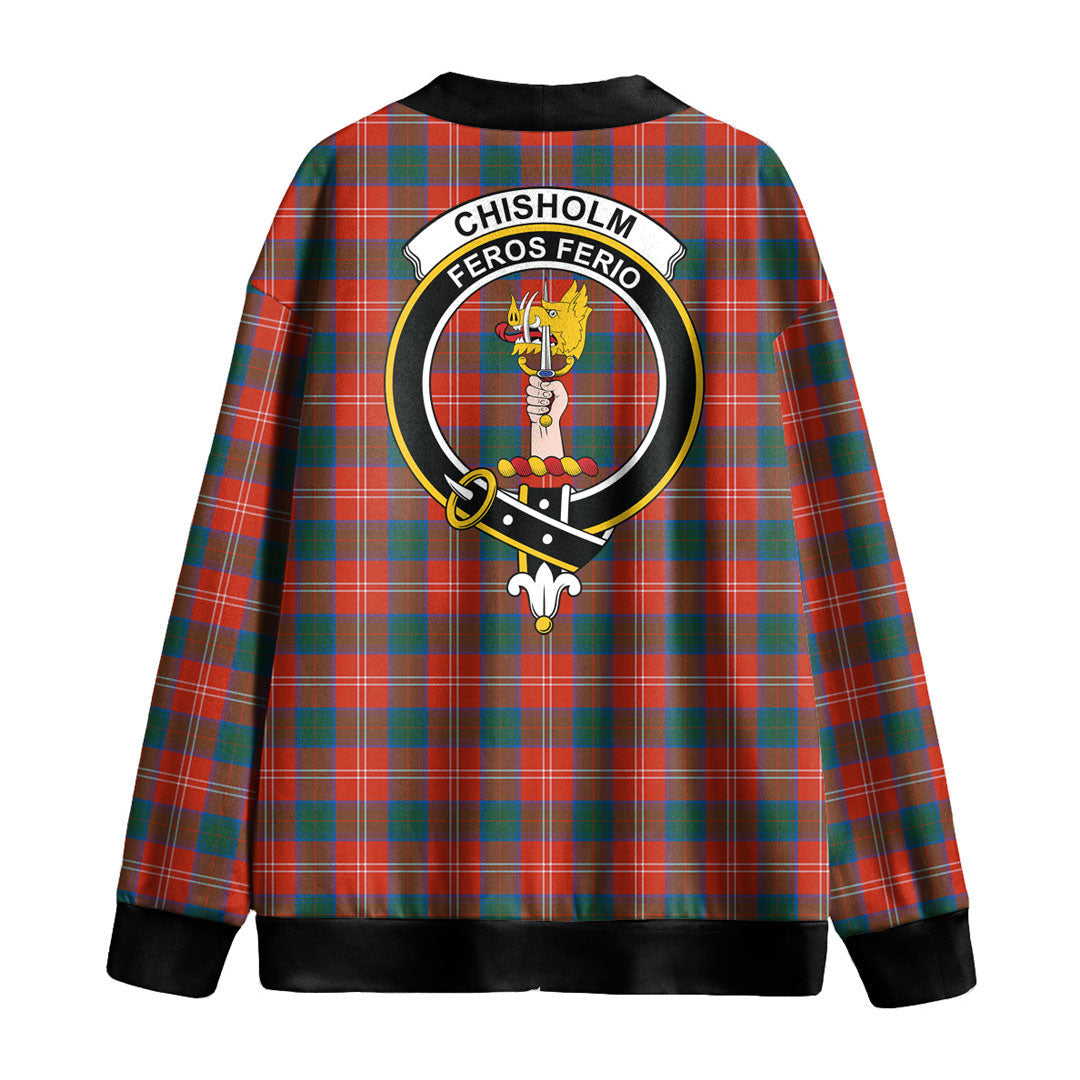 Chisholm Ancient Tartan Crest Knitted Fleece Cardigan