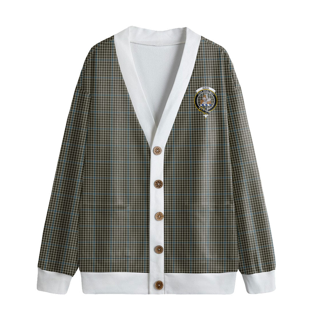 Haig Check Tartan Crest Knitted Fleece Cardigan