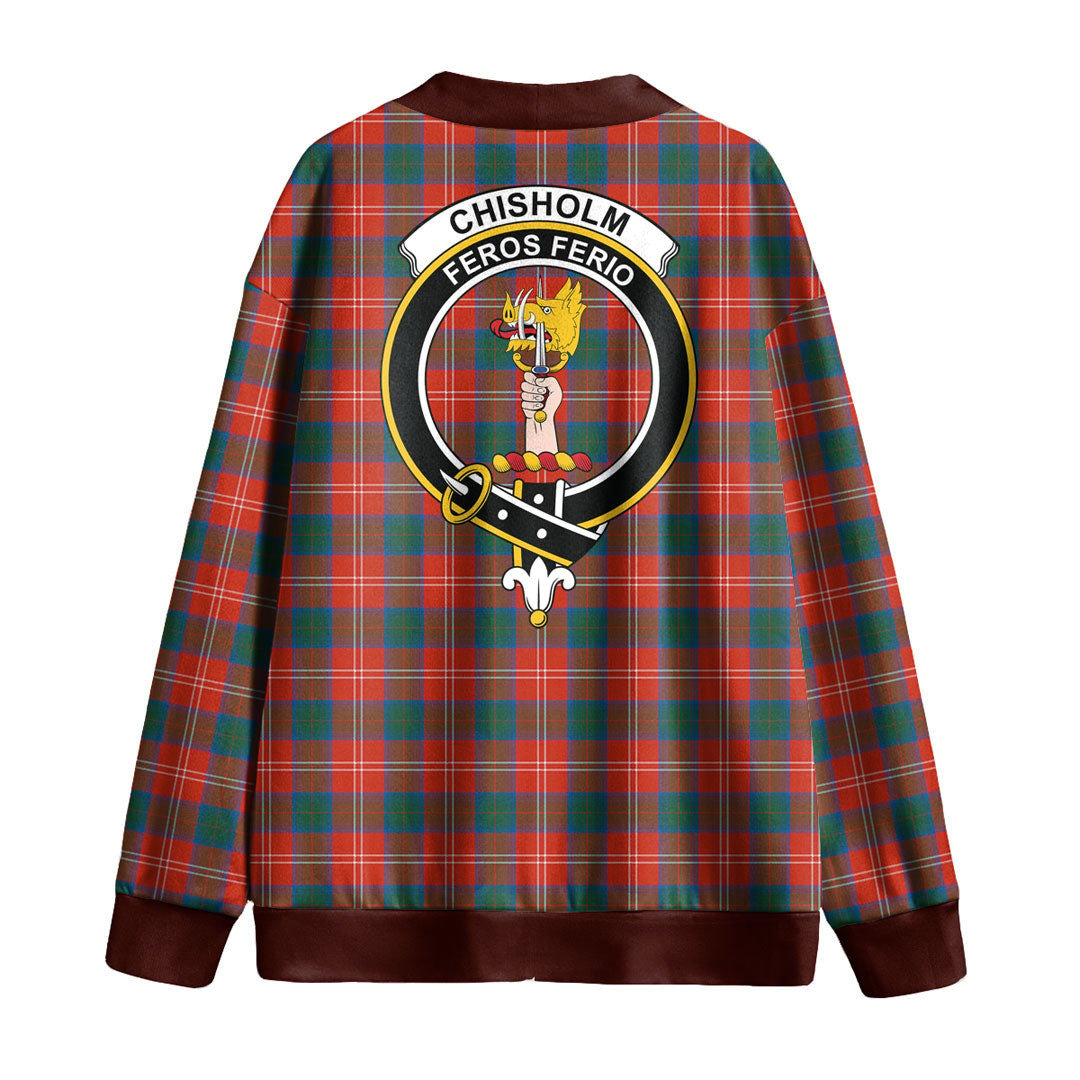 Chisholm Ancient Tartan Crest Knitted Fleece Cardigan