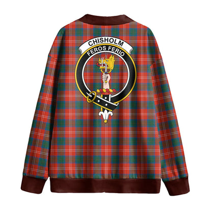 Chisholm Ancient Tartan Crest Knitted Fleece Cardigan