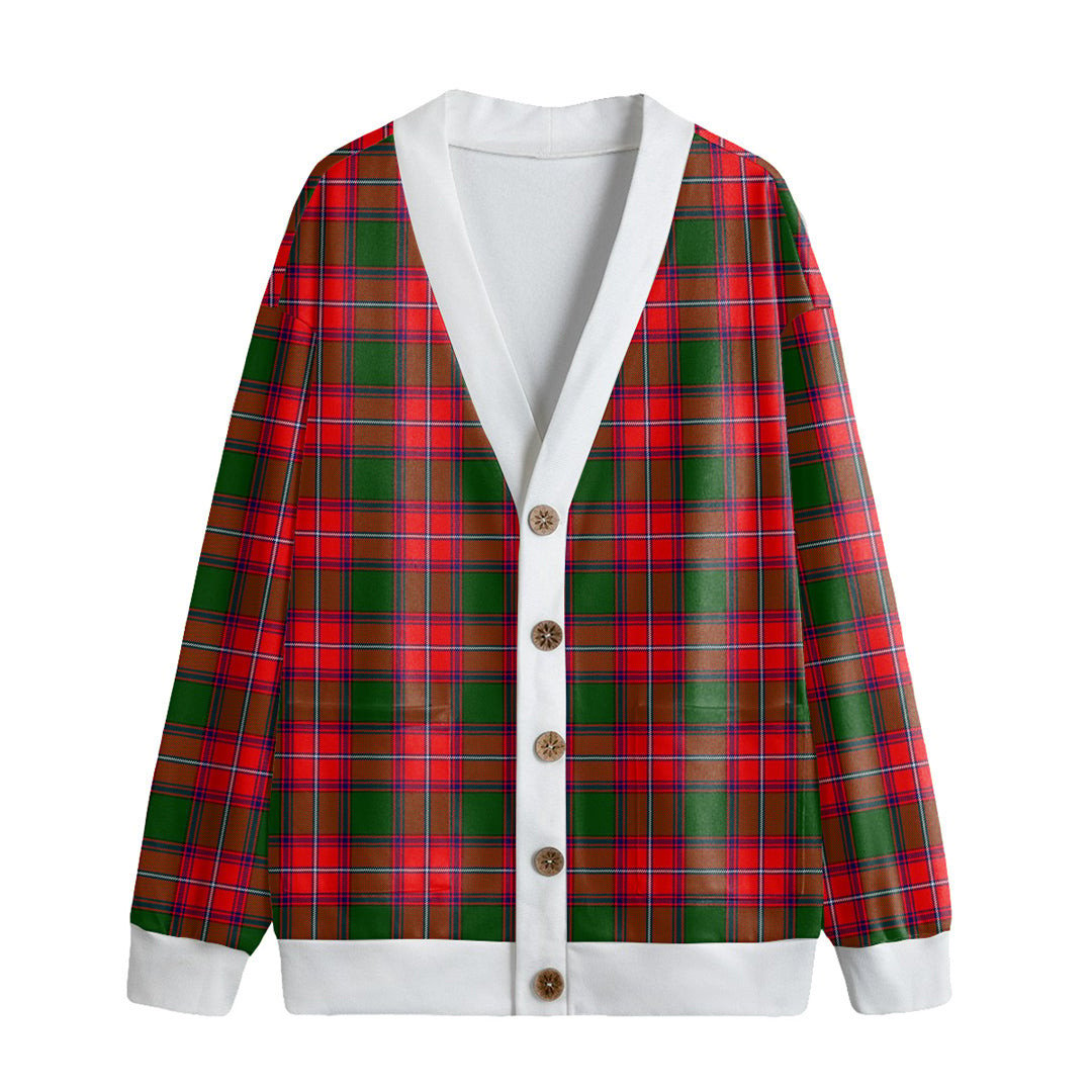 Rattray Modern Tartan Plaid Knitted Fleece Cardigan