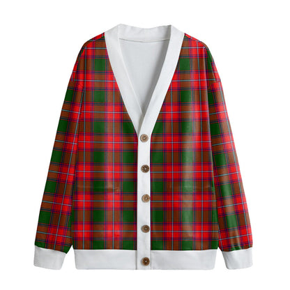 Rattray Modern Tartan Plaid Knitted Fleece Cardigan