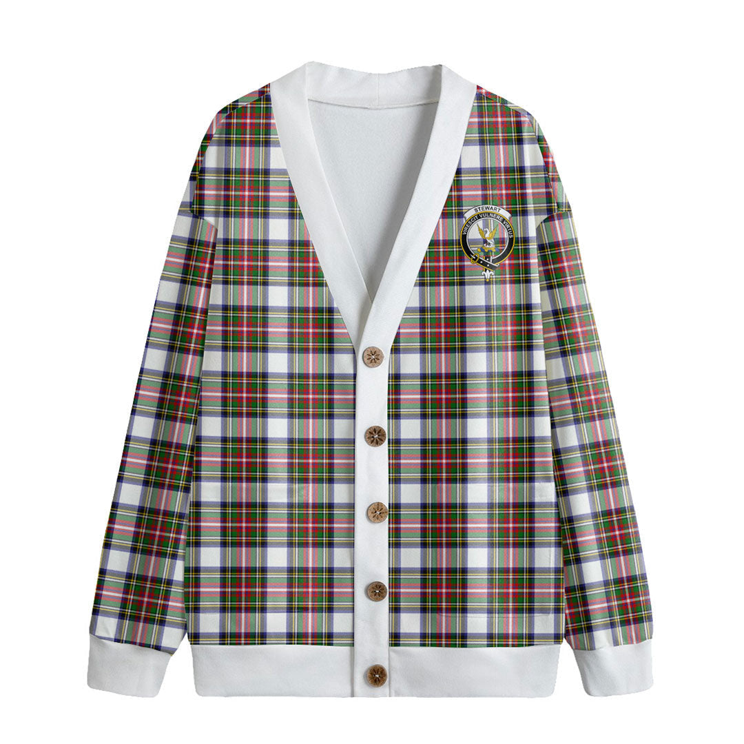 Stewart Dress Modern Tartan Crest Knitted Fleece Cardigan