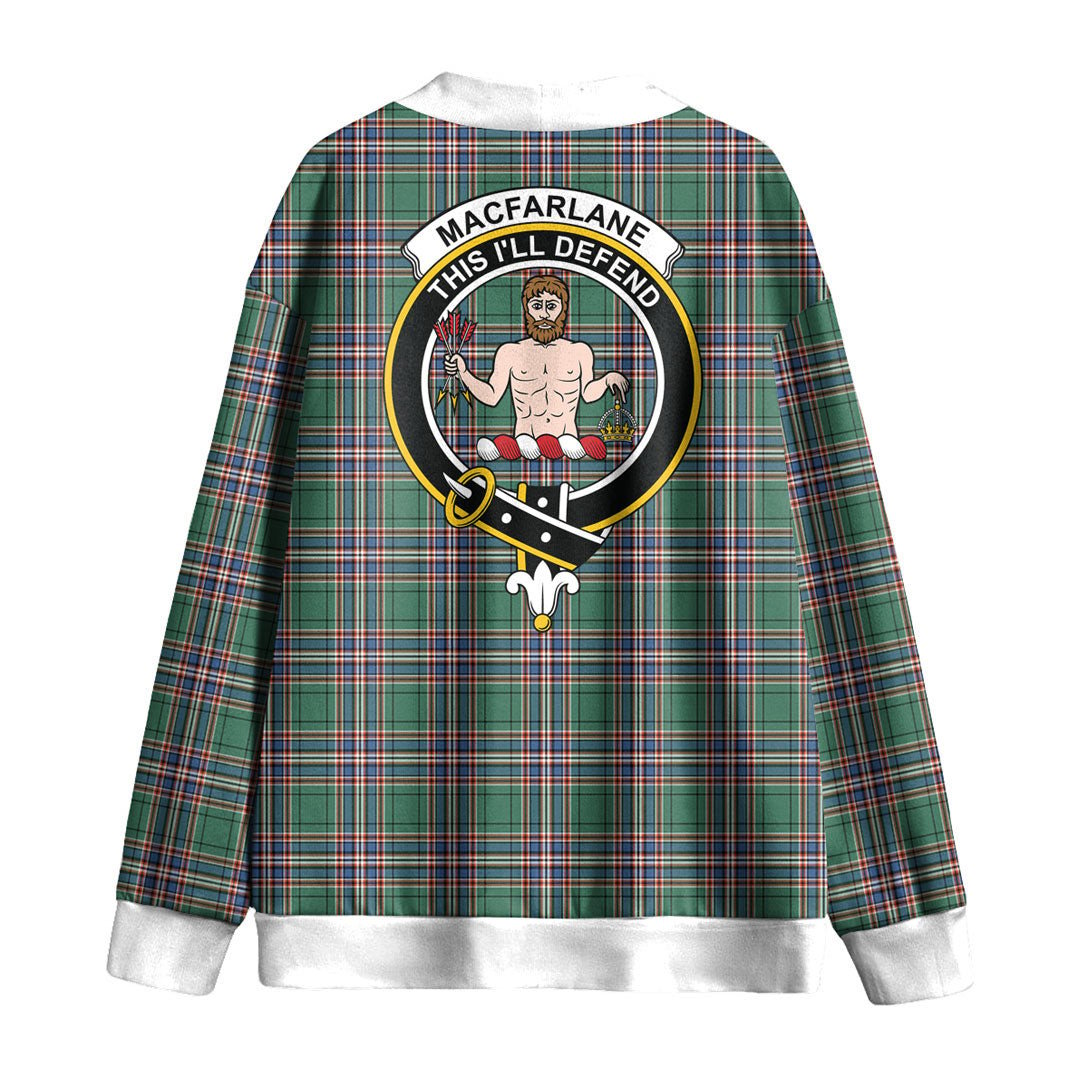 MacFarlane Hunting Ancient Tartan Crest Knitted Fleece Cardigan