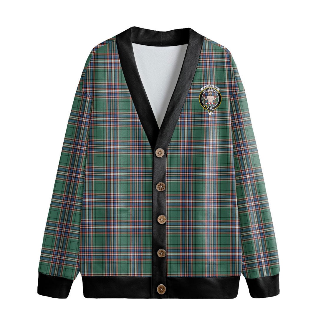 MacFarlane Hunting Ancient Tartan Crest Knitted Fleece Cardigan