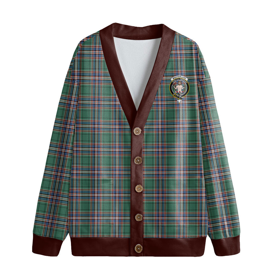 MacFarlane Hunting Ancient Tartan Crest Knitted Fleece Cardigan