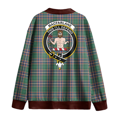 MacFarlane Hunting Ancient Tartan Crest Knitted Fleece Cardigan