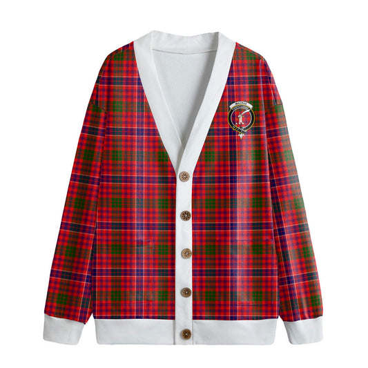 MacRae Modern Tartan Crest Knitted Fleece Cardigan