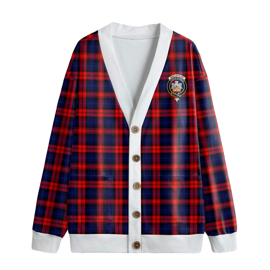 MacLachlan Modern Tartan Crest Knitted Fleece Cardigan