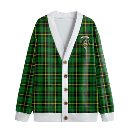 Wallace Hunting Green Tartan Crest Knitted Fleece Cardigan