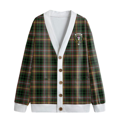 Buchanan Hunting Tartan Crest Knitted Fleece Cardigan