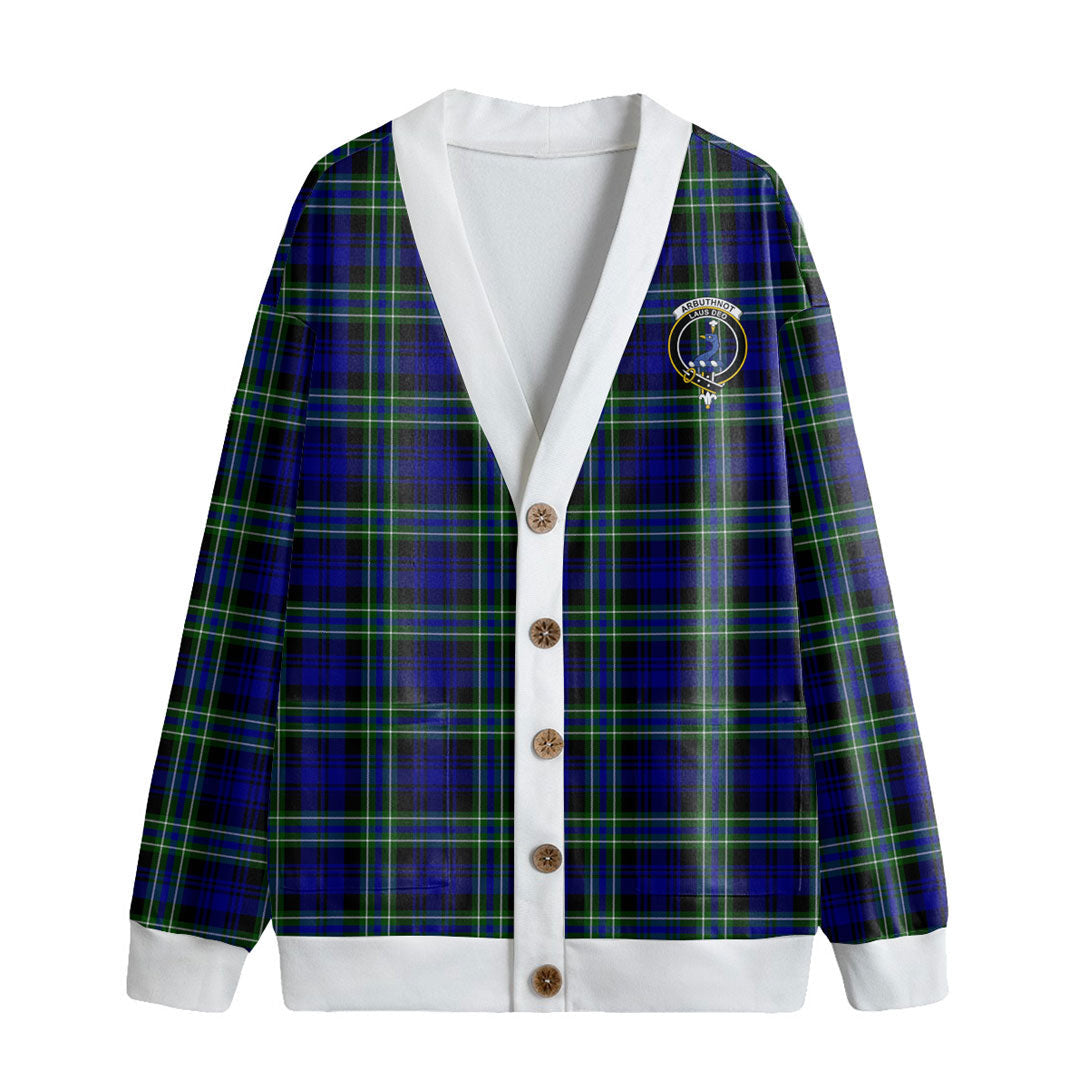 Arbuthnot Modern Tartan Crest Knitted Fleece Cardigan