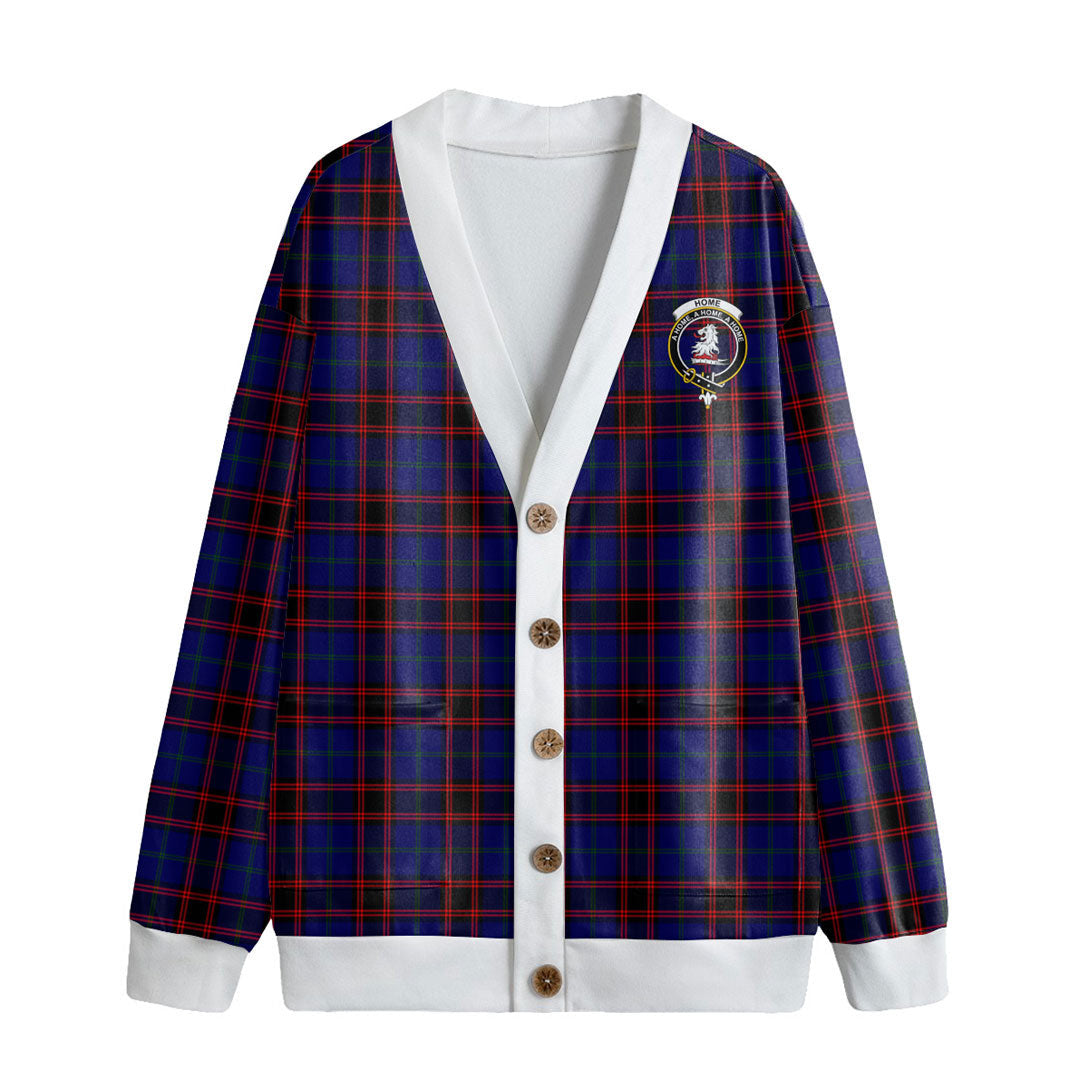 Home Modern Tartan Crest Knitted Fleece Cardigan