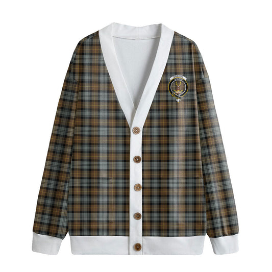 Gordon Weathered Tartan Crest Knitted Fleece Cardigan