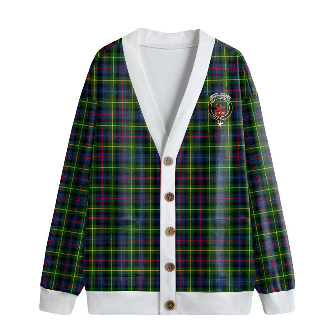 Farquharson Modern Tartan Crest Knitted Fleece Cardigan