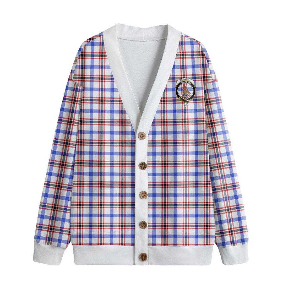 Boswell Modern Tartan Crest Knitted Fleece Cardigan