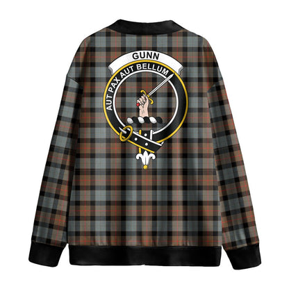 Gunn Weathered Tartan Crest Knitted Fleece Cardigan