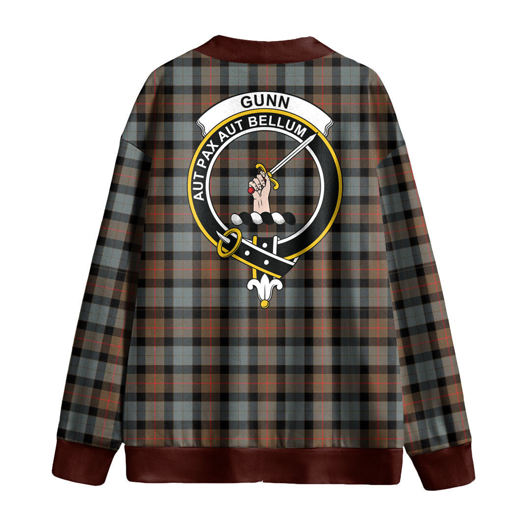 Gunn Weathered Tartan Crest Knitted Fleece Cardigan