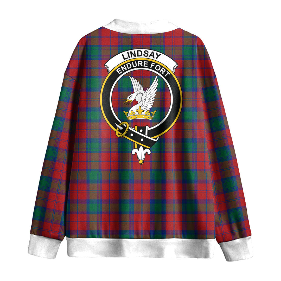 Lindsay Modern Tartan Crest Knitted Fleece Cardigan