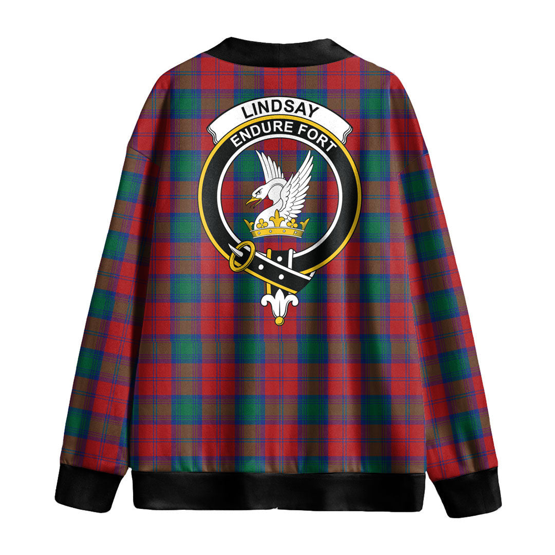 Lindsay Modern Tartan Crest Knitted Fleece Cardigan