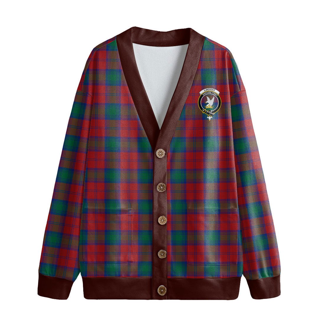 Lindsay Modern Tartan Crest Knitted Fleece Cardigan