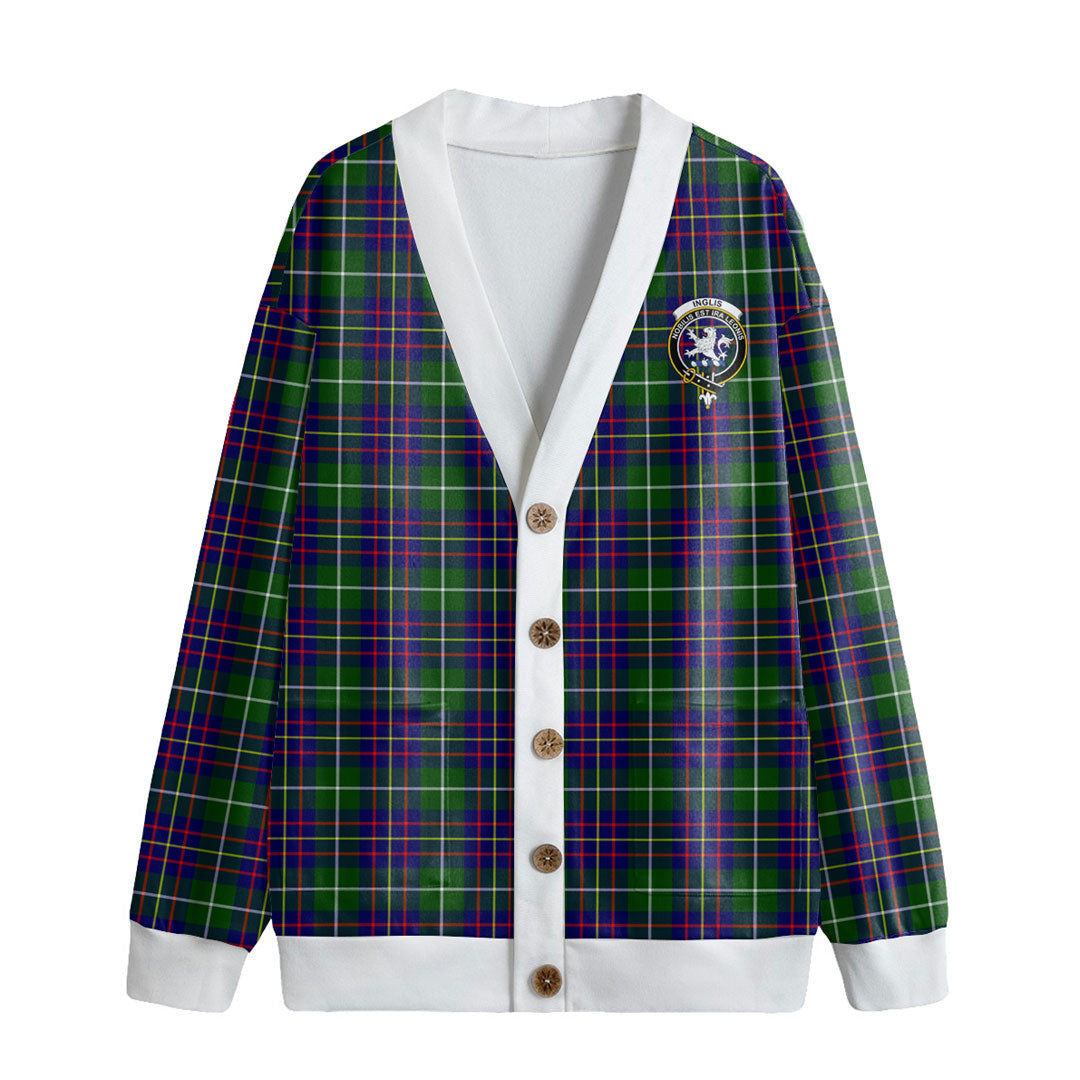 Inglis Modern Tartan Crest Knitted Fleece Cardigan