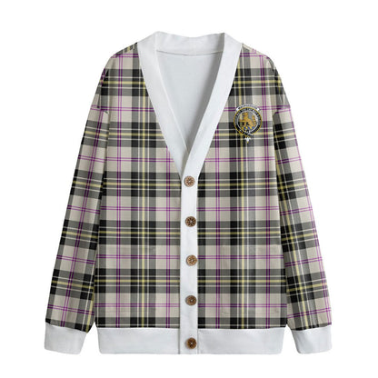 MacPherson Dress Ancient Tartan Crest Knitted Fleece Cardigan