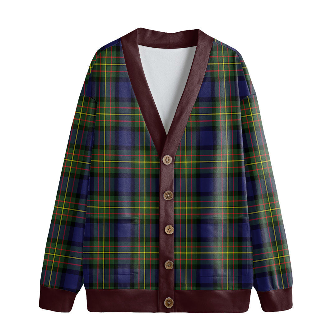 MacLaren Modern Tartan Plaid Knitted Fleece Cardigan