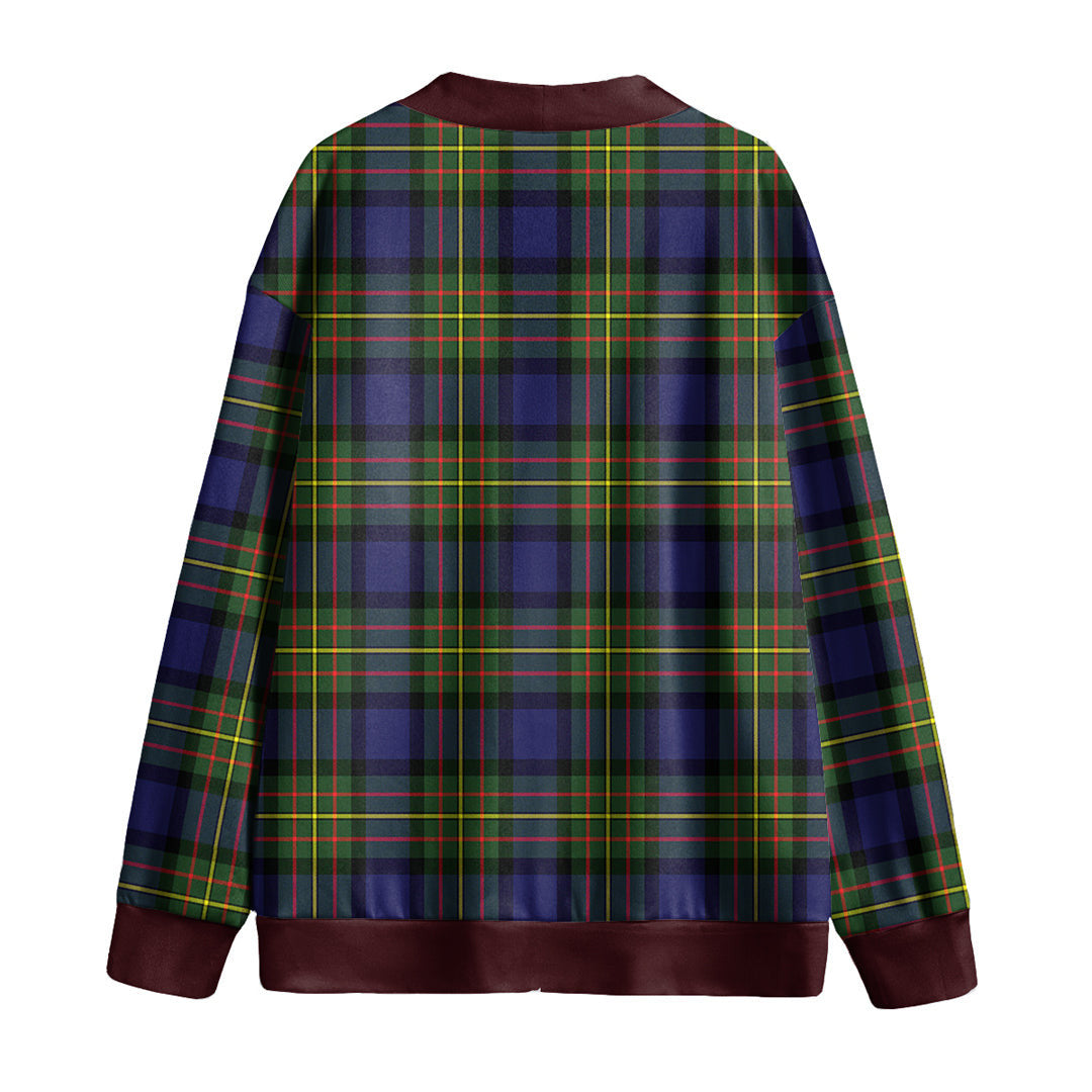 MacLaren Modern Tartan Plaid Knitted Fleece Cardigan