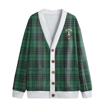 MacLean Hunting Ancient Tartan Crest Knitted Fleece Cardigan