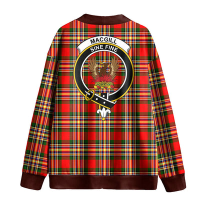 MacGill Modern Tartan Crest Knitted Fleece Cardigan